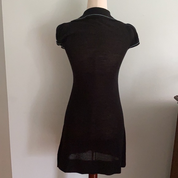 Free People Black Cap Sleeve Knit Sweater Sheath Dress - S - Picture 6 of 12